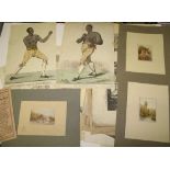 [PRINTS] misc. 19th c. etc., incl. 2 boxing portraits after Dighton (Q).