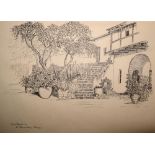 [SPAIN / LADY M.A. HOBSON] 2 sketchbooks of mainly ink drawings of villages and views in Spain,