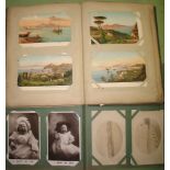 POSTCARDS, 2 x postcard albums, mostly view cards, UK & World (2).