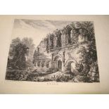 CUITT (George) Six Etchings...of Fountains Abbey, folio, original printed wrappers, contains 3