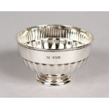 A MINIATURE CIRCULAR HALF FLUTED ROSE BOWL. Sheffield 1923.