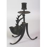 A PERSIAN IRON TRAVELLING SCRIBES IMPLEMENT, 19th century or earlier, with rotating ink holder
