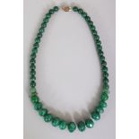 A MALACHITE & GREEN HARDSTONE NECKLACE, composed of spherical and of facetted beads, approx. 18.25in