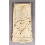 A SUPERB 19TH CENTURY FRENCH IVORY PLAQUE "FONDATION DE L'ACADEMIE FRANCAISE 1635". Provenance: