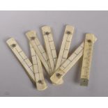 A SMALL BONE FOLDING RULER.