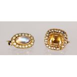TWO SEED PEARL BROOCHES.