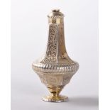 A GOOD SILVER GILT VASE SHAPED POMANDER in four sections which screw into each other, finely