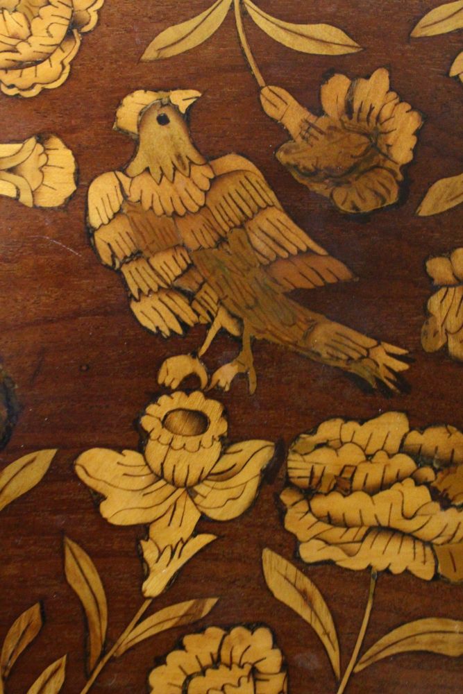 A GOOD 19TH CENTURY DUTCH MARQUETRY CIRCULAR TILT TOP TABLE with bird cage support, turned pillar - Image 5 of 5