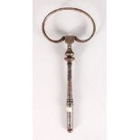 A 17TH CENTURY POLISHED STEEL KEY, engraved with Earls Coronet and R. 7.5ins long.