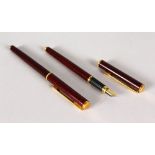 TWO WATERMAN FOUNTAIN PENS with 18k nibs.