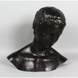 AFTER WILHELM LEHMBRUCK (1881-1919) GERMAN A BRONZE FEMALE BUST. Signed LEHMBRUCK, with cast