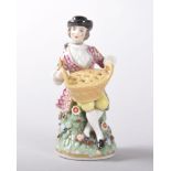A SAMSON OF PARIS PORCELAIN SCENT BOTTLE, gold anchor mark, the figure of a young boy holding a