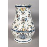 AN EARLY DELFT FAIENCE POTTERY WATER CISTERN. 16ins high.