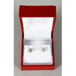 A GOOD PAIR OF WHITE GOLD DIAMOND STUD EARRINGS of 2cts.