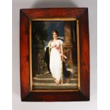 A VERY GOOD, POSSIBLY BERLIN, UPRIGHT PORTRAIT PLAQUE, portrait of Princess Louisa in a white dress,