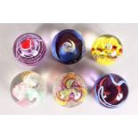 SIX CAITHNESS PAPERWEIGHTS, 'Daydreams', 'Vibrance', 'Galactica', 'Kismet', 'Saffron' and 'Ice