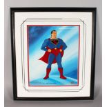 A HAND-PAINTED CHARACTER CEL, "SUPERMAN" OPENING CREDITS (1941), WARNER BROS, No. 226/500, signed by