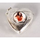 A NOVELTY SILVER HEART SHAPED VESTA.