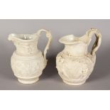 A COPELAND & GARRETT JUG "THE VINTAGE ", bears tablet, 6ins high, and ANOTHER JUG with cupids, 7.