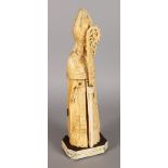 A VERY GOOD 19TH CENTURY CONTINENTAL CARVED IVORY CARDINAL TRIPTYCH, the front opens to reveal