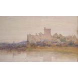 George Dunkerton Hiscox (1840-1909) British. "A View of Windsor Castle from the River", Watercolour,