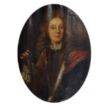 Late 19th Century English School. Portrait of an 18th Century Gentleman in a Suit of Armour, Oil