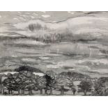 William George Gillies (1898-1973) British. "Trees Under a Cloudy Sky", Pencil, Signed, and