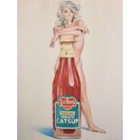 Mel Ramos (1935- ) American. "Del-Monte", 'Tomato Catsup, Pineapple Vinegar, Family Size', Offset