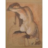 Frank Brangwyn (1867-1956) British. A Nude Study, Mixed Media, Signed, 9.5" x 7.5".