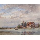 Conrad H.R. Carelli (1869-1956) British. "Sidlesham, West Sussex", Watercolour, Signed and Inscribed