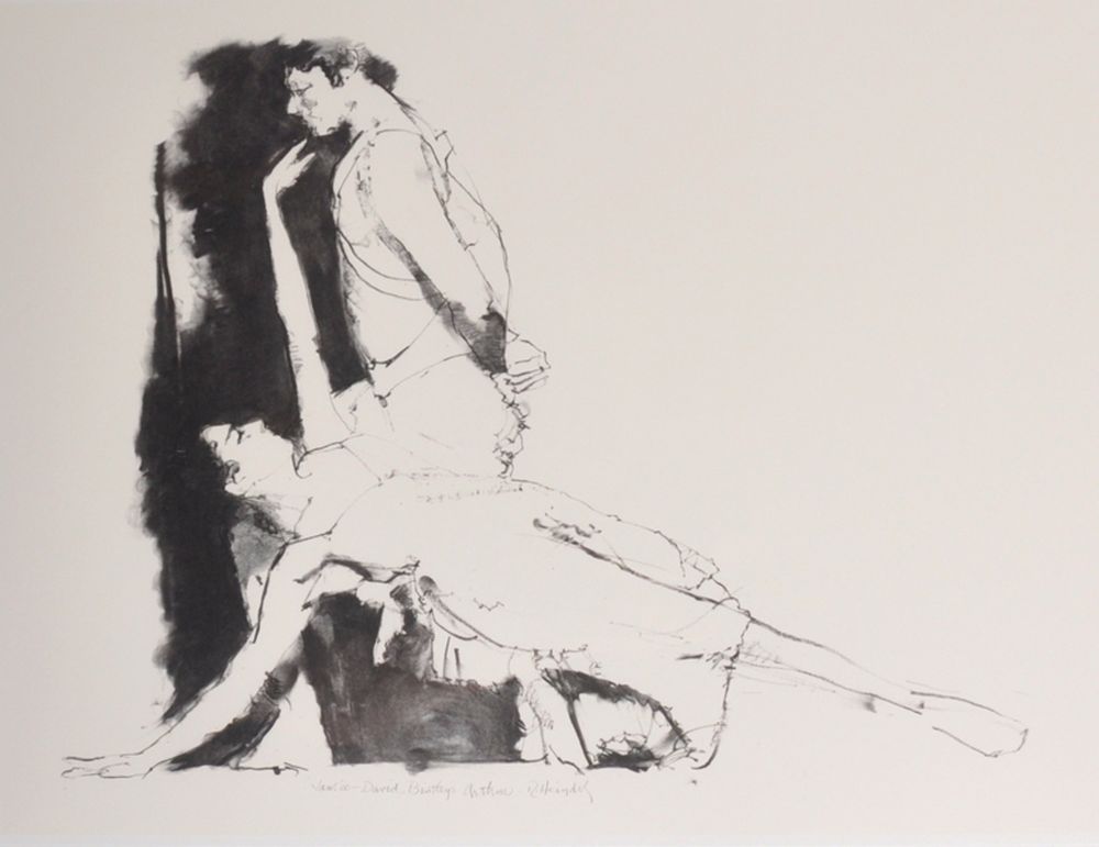 Robert Heindel (1938-2005) American. "Pas de Deux", 'David Bintley's Arthur', Lithograph, Signed,