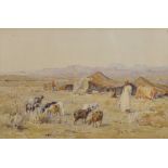 Joseph Harold Swanwick (1866-1929) British. "A Bedouin Encampment, Tunis", Watercolour, Signed and
