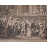 Bernard Picart (1673-1733) French. "Ceremonie Nuptiale des Juifs Allemands", Engraving, 6.25" x