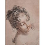 After Francois Boucher (1703-1770) French. Portrait of Madame D'Azaincourt, Engraved in Colour by