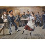 G... Bridgman (19th Century) British. 'Sailors Ashore', a Tavern Scene, Watercolour, Signed and