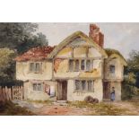 William Page (1794-1872) British. Study of a Cottage, with a Figure, Watercolour, 7" x 10.5".