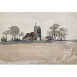 Richard Henry Nibbs (c.1816-1893) British. "Chalk Church (Gravesend)", Watercolour, Inscribed and