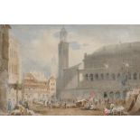 19th Century English School. A Venetian Palazzo, Watercolour, 3.75" x 5.75".