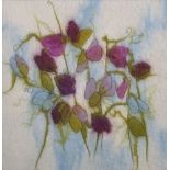 Hilary Charlton-Woodgate (20th Century) British. Still Life of Flowers, Mixed Media Textile,