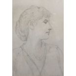 Henry Ryland (1856-1924) British. "Cydippe", 'Study of a Head', Pencil, Signed, 10" x 7", together