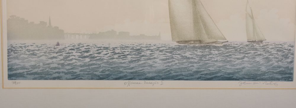 20th Century English School. "Offshore Breezes 1", Lithograph, Indistinctly Signed, Inscribed and - Image 3 of 6