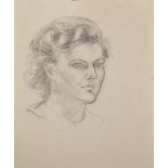 20th Century English School. A Folio of Portraits, Pencil and Charcoal, various sizes, Unframed, (