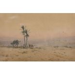 Augustus Osborne Lamplough (1877-1930) British. An Arabian Desert Scene, Watercolour, Signed and
