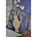 Nicole Cely (20th Century) French. Daisies in a Jug, Mixed Media, Signed, 17.5" x 12", Unframed