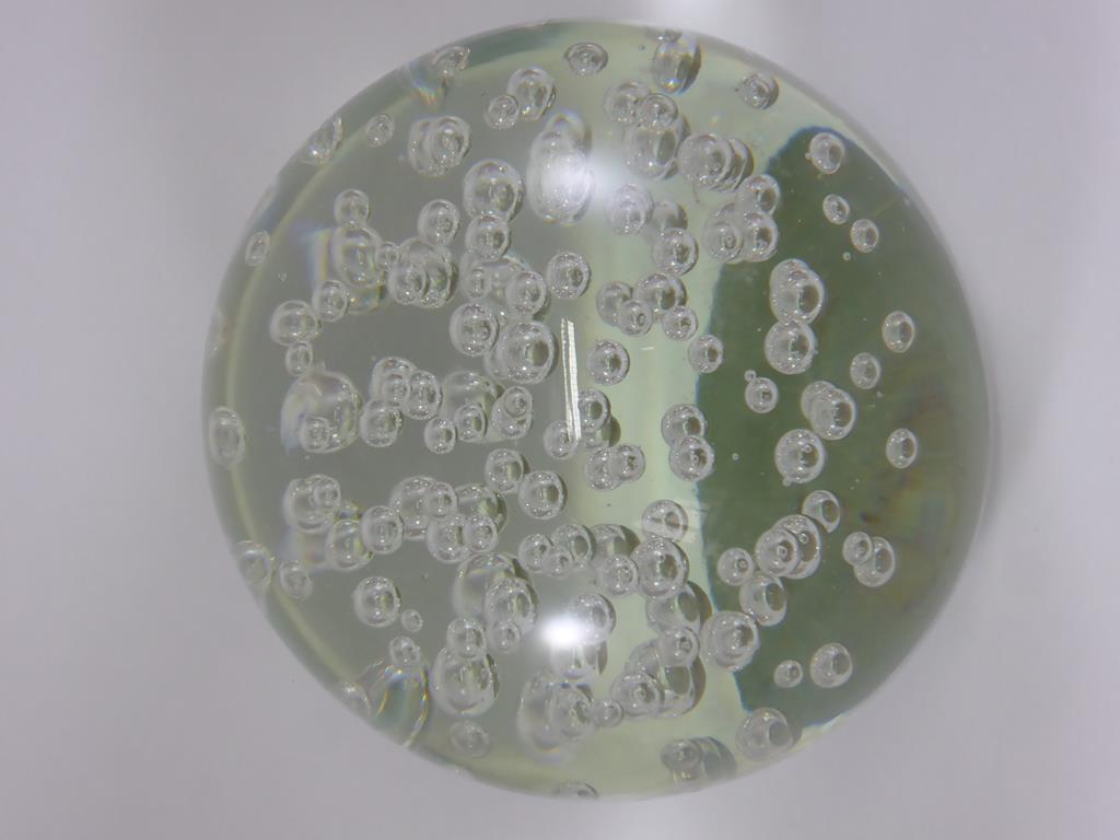 LARGE SPHERICAL GLASS PAPERWEIGHT, APPROX. 18 cm DIA.