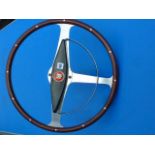 ORIGINAL VINTAGE DERRINGTON STEERING WHEEL FOR MKII JAGUAR WITH SPIGOT HUB & HORN BAR