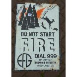 SIGN DO NOT START FIRE FORESTRY