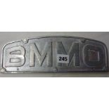 OVAL TOPPED BMMO VEHICLE BADGE BASE ALUMINIUM COLOUR