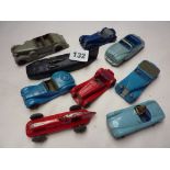 DINKY TOYS 10 SPORTS / RACING CARS INC. JAGUAR, FRASER NASH, ASTON MARTIN, LAGONDA, SUNBEAM TALBOT