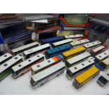 MODEL BUSES & COACHES CORGI / EFE, 21 MODERN ERA VEHICLES MOSTLY NATIONAL EXPRESS AND MODERN